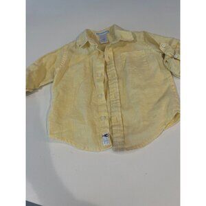 Janie & Jack Baby Yellow Linen Button-Up Shirt 12-18M